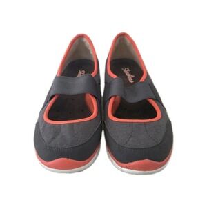 SKECHERS Flex Asana Slip On Mary Jane Flat Loafer Gray Coral, 7.5